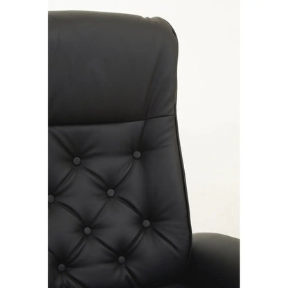 Warrington Black Leather Effect Recliner And Footstool