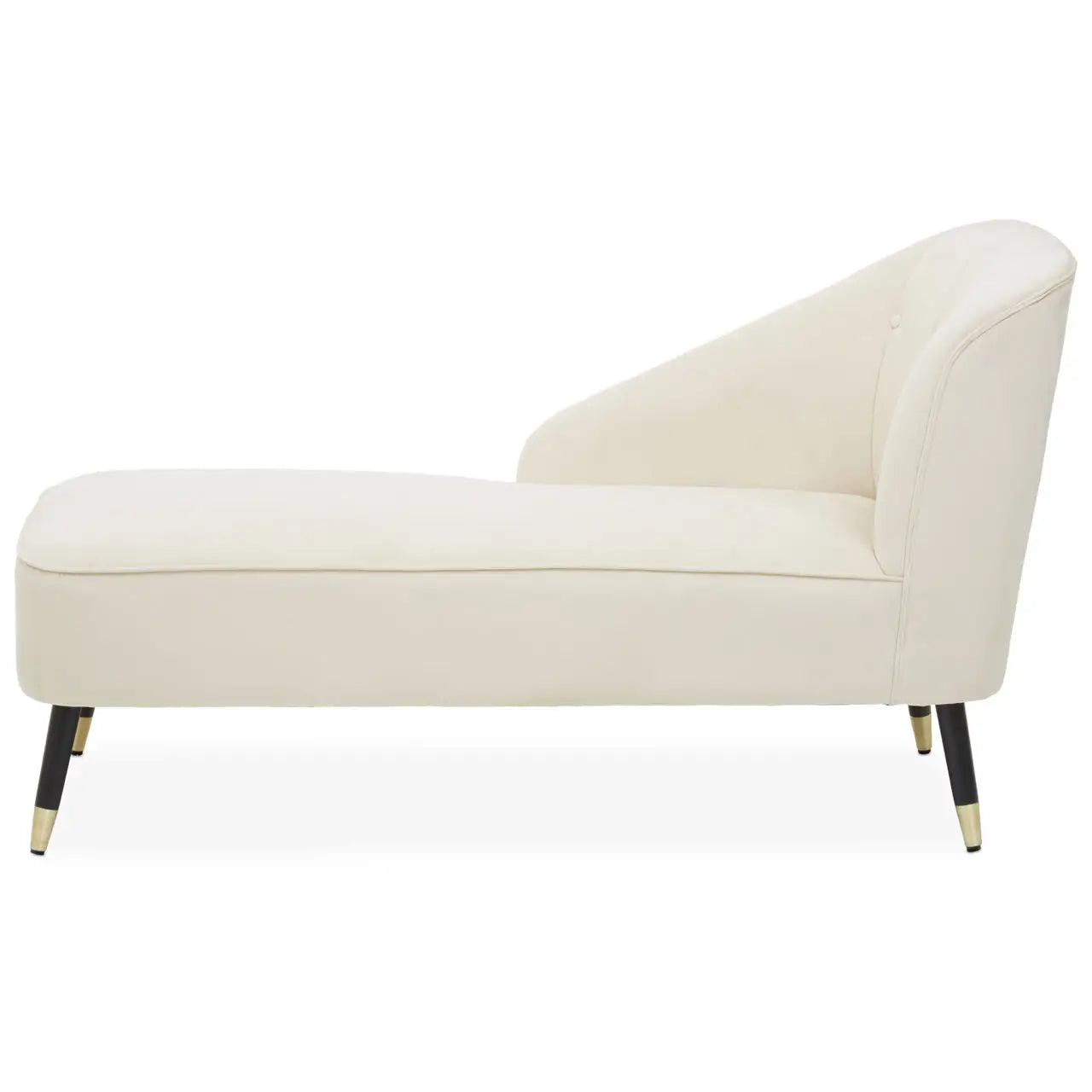 Yvette Cream Velvet Chaise Lounge