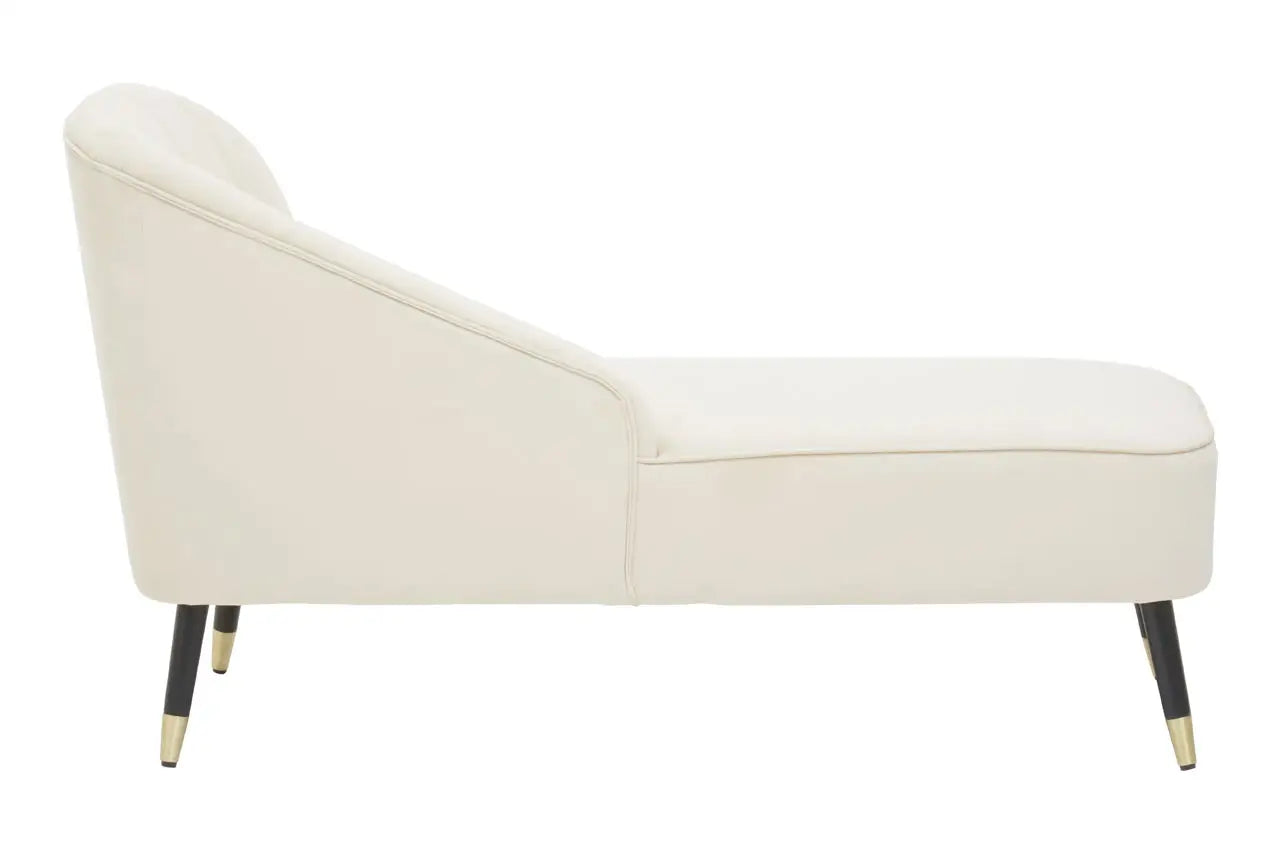 Yvette Cream Velvet Chaise Lounge