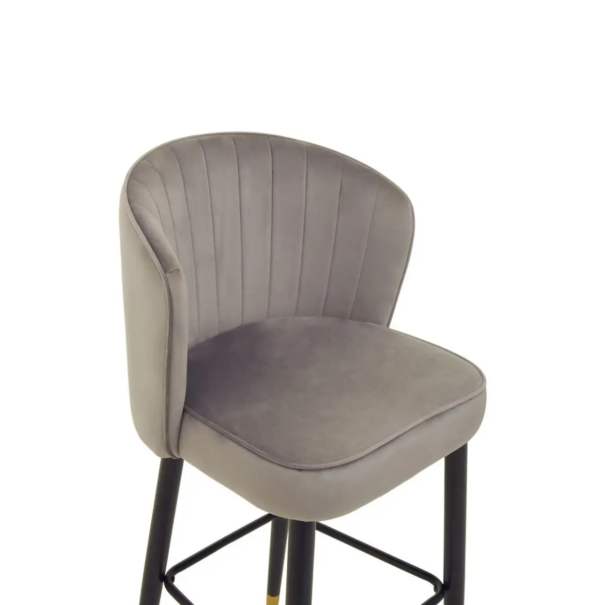 Vieste Grey Velvet Bar Chair