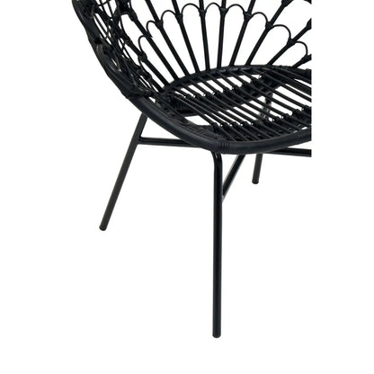 Java Black Natural Rattan Peacock Chair