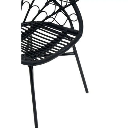 Java Black Natural Rattan Peacock Chair