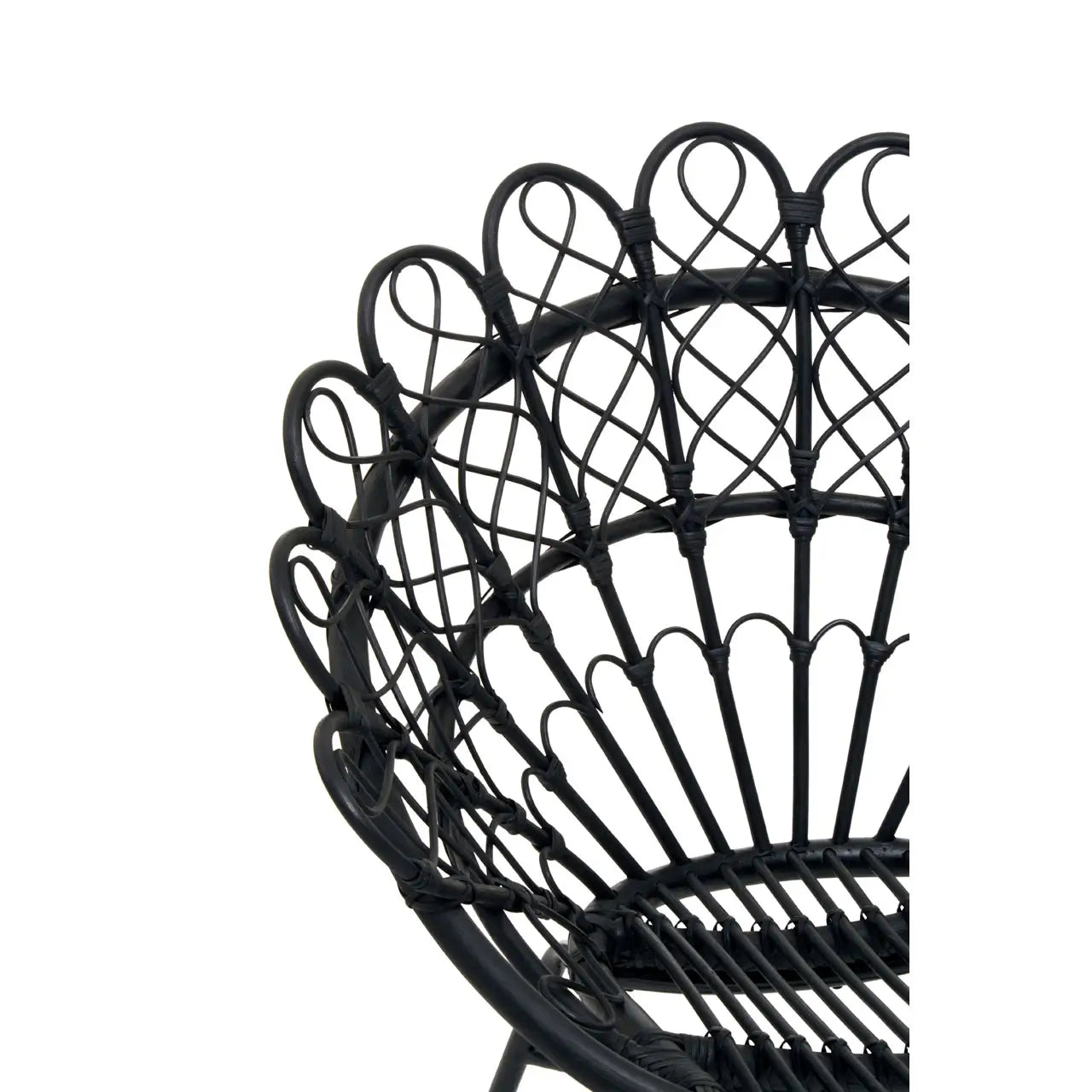 Java Black Natural Rattan Peacock Chair