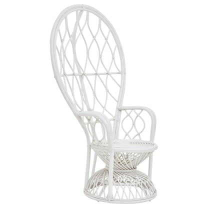 Java Grey And White Natural Rattan Curved Chair