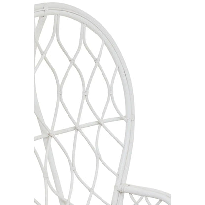 Java Grey And White Natural Rattan Curved Chair