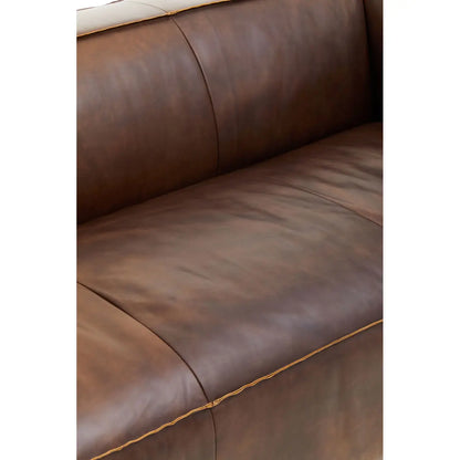 King Three Seater Mexico Brown Leather Sofa