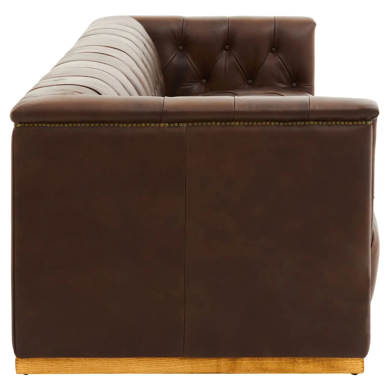 King Three Seater Tufted Leather Sofa