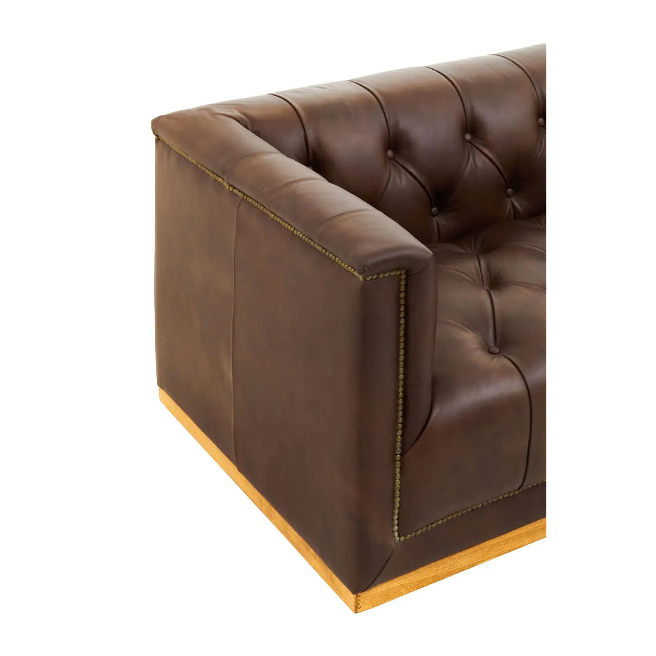 King Three Seater Tufted Leather Sofa