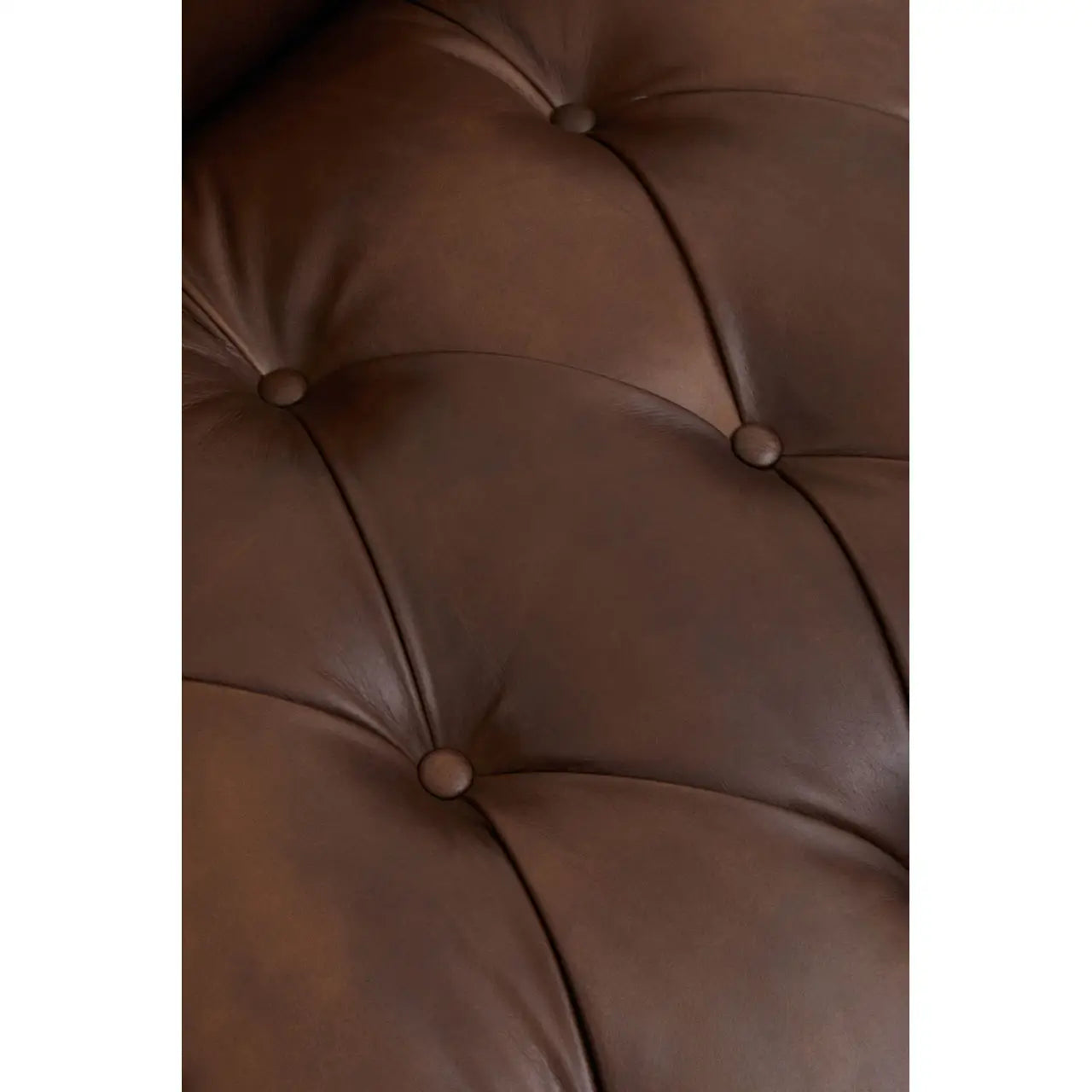 King Three Seater Tufted Leather Sofa