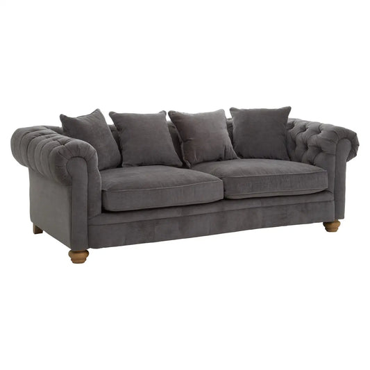 Spencer Three Seat Grey Fabric Sofa