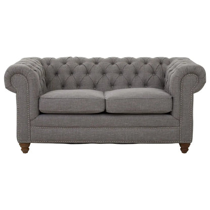 Stella Two Seat Grey Linen Sofa