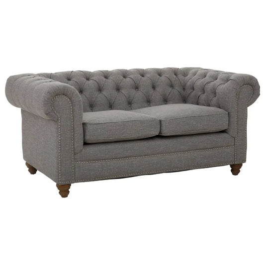 Stella Two Seat Grey Linen Sofa