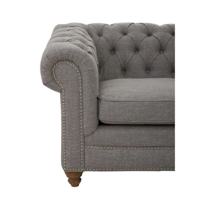 Stella Two Seat Grey Linen Sofa