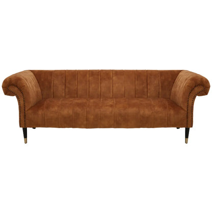 Siena Three Seat Gold Velvet Sofa