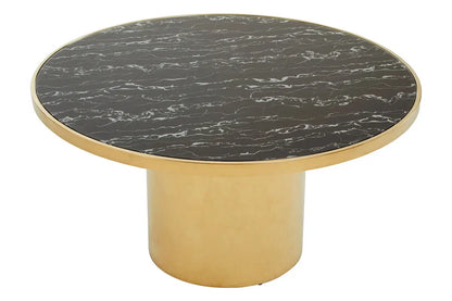 Oria Black Marble Effect Gold Base Coffee Table