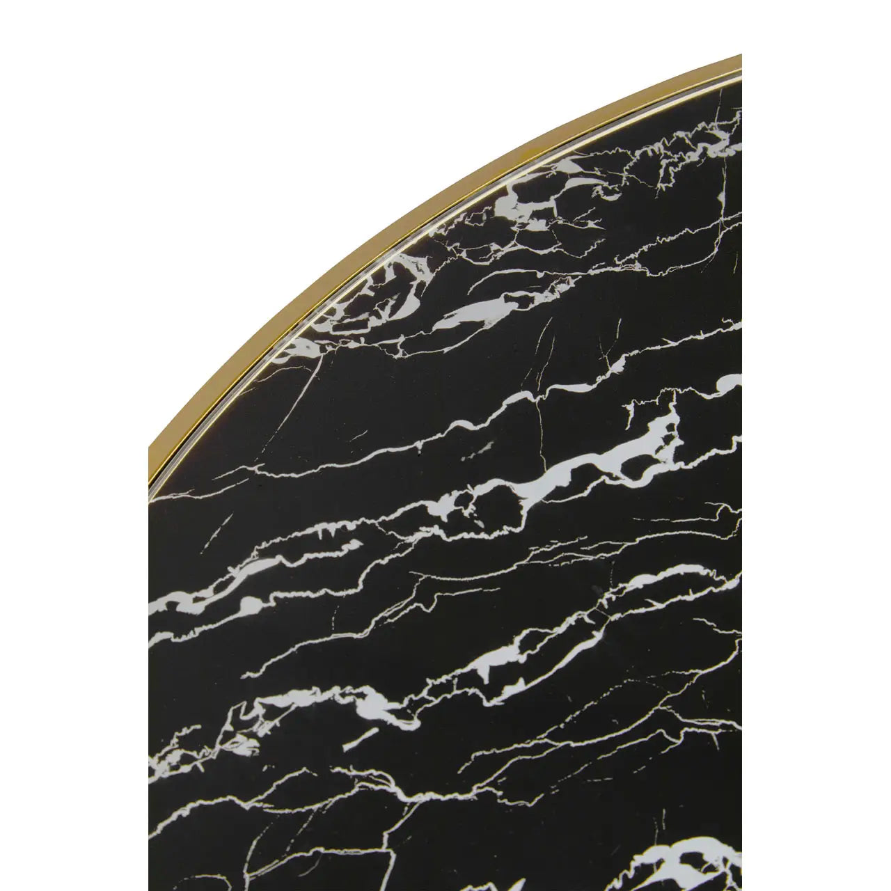 Oria Black Marble Effect Gold Base Coffee Table