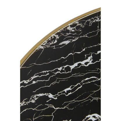 Oria Black Marble Effect Gold Base Coffee Table