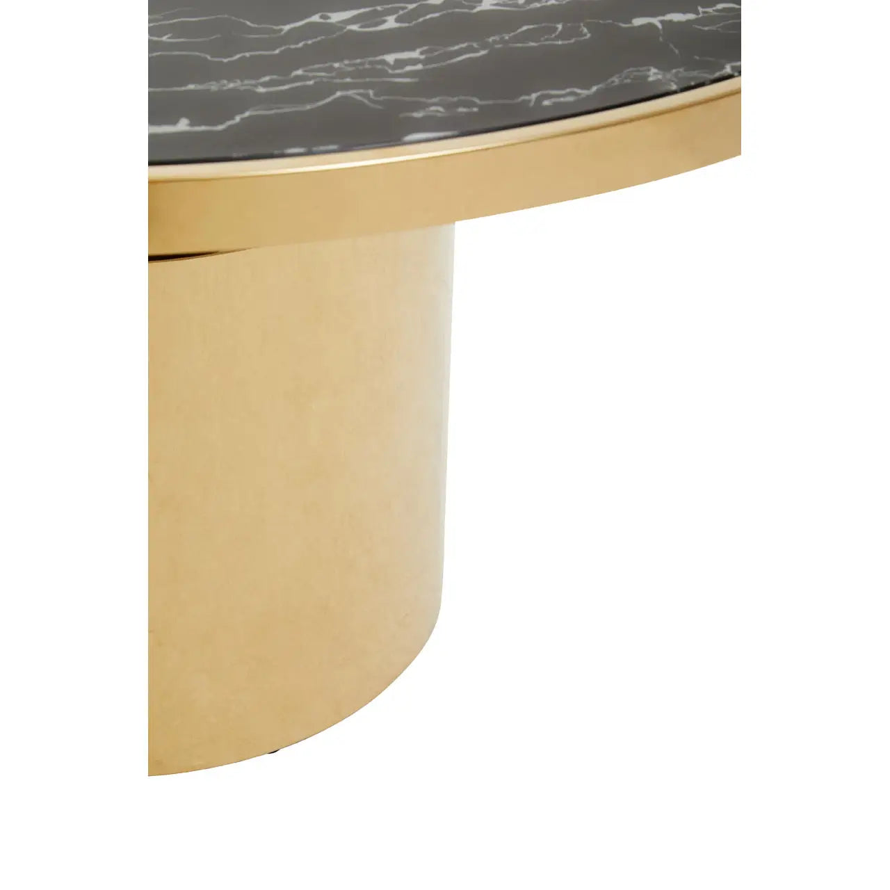 Oria Black Marble Effect Gold Base Coffee Table