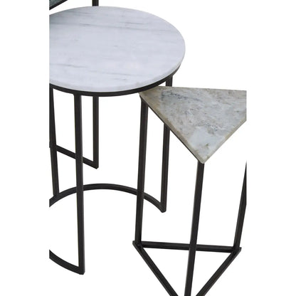 Mandoli Nest Of 3 Assorted Marble Tables