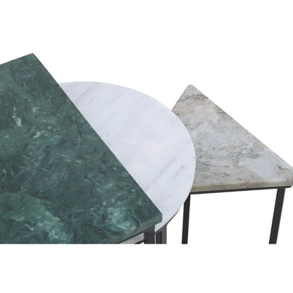 Mandoli Nest Of 3 Assorted Marble Tables