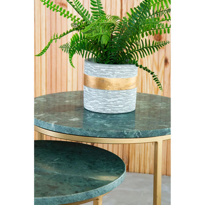 Mandoli Nest Of 3 Green Marble Tables