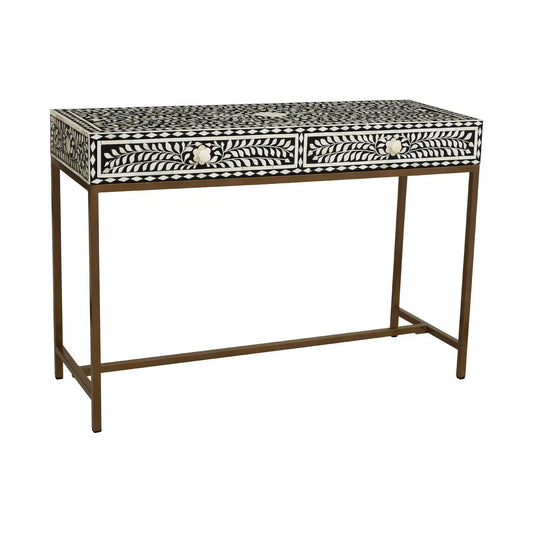 Fusion Console Table With Gold Finish Legs