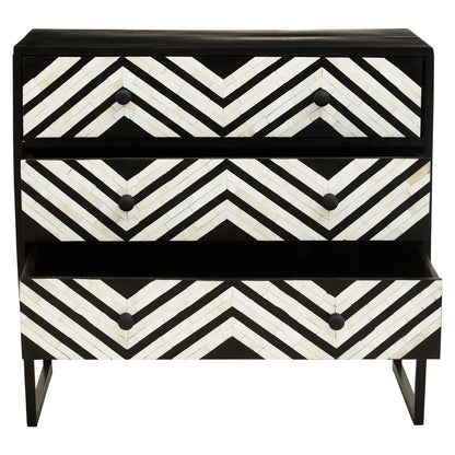 Fusion Three Drawer Chest with Bone Inlay