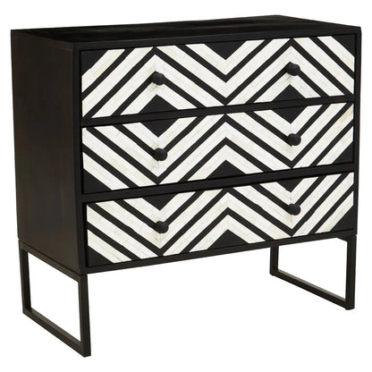 Fusion Three Drawer Chest with Bone Inlay