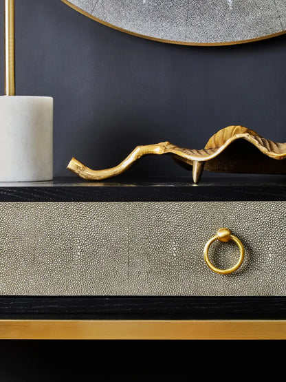 Deruta Shagreen Effect One Drawer Console Table