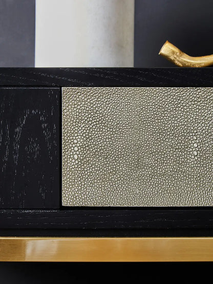 Deruta Shagreen Effect One Drawer Console Table