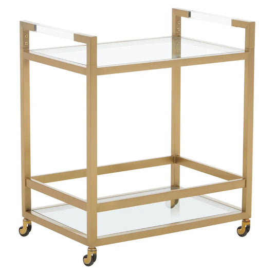 Vogue Matte Gold Two Tier Butler Trolley