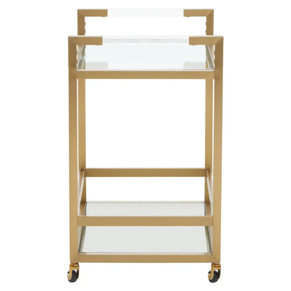 Vogue Matte Gold Two Tier Butler Trolley