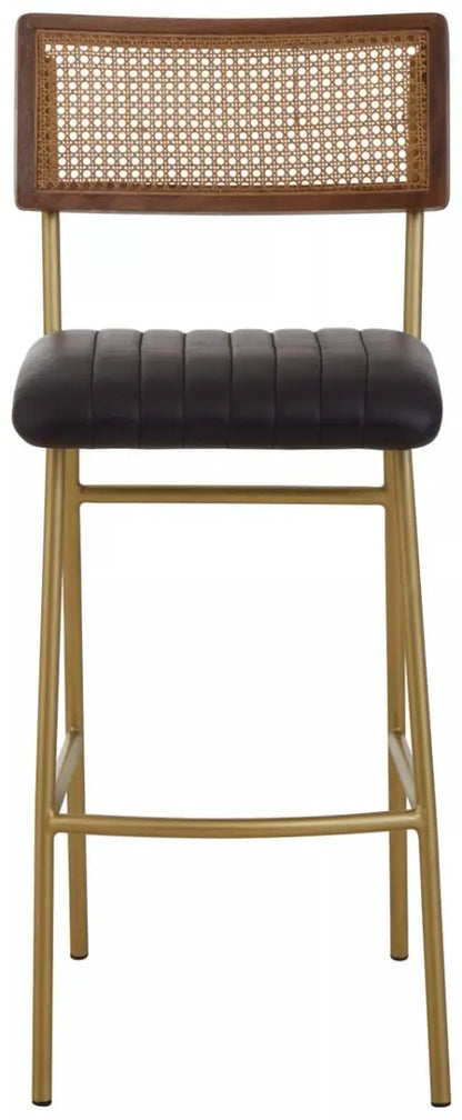 Buffalo Black Leather Bar Chair