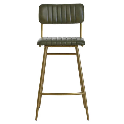 Buffalo Green Leather Bar Chair