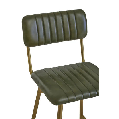 Buffalo Green Leather Bar Chair