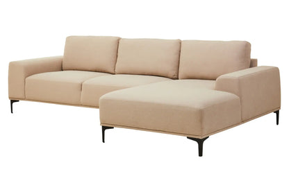 Toulon 3 Seat Natural Fabric Left Chaise Sofa