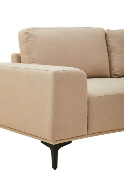 Toulon 3 Seat Natural Fabric Left Chaise Sofa