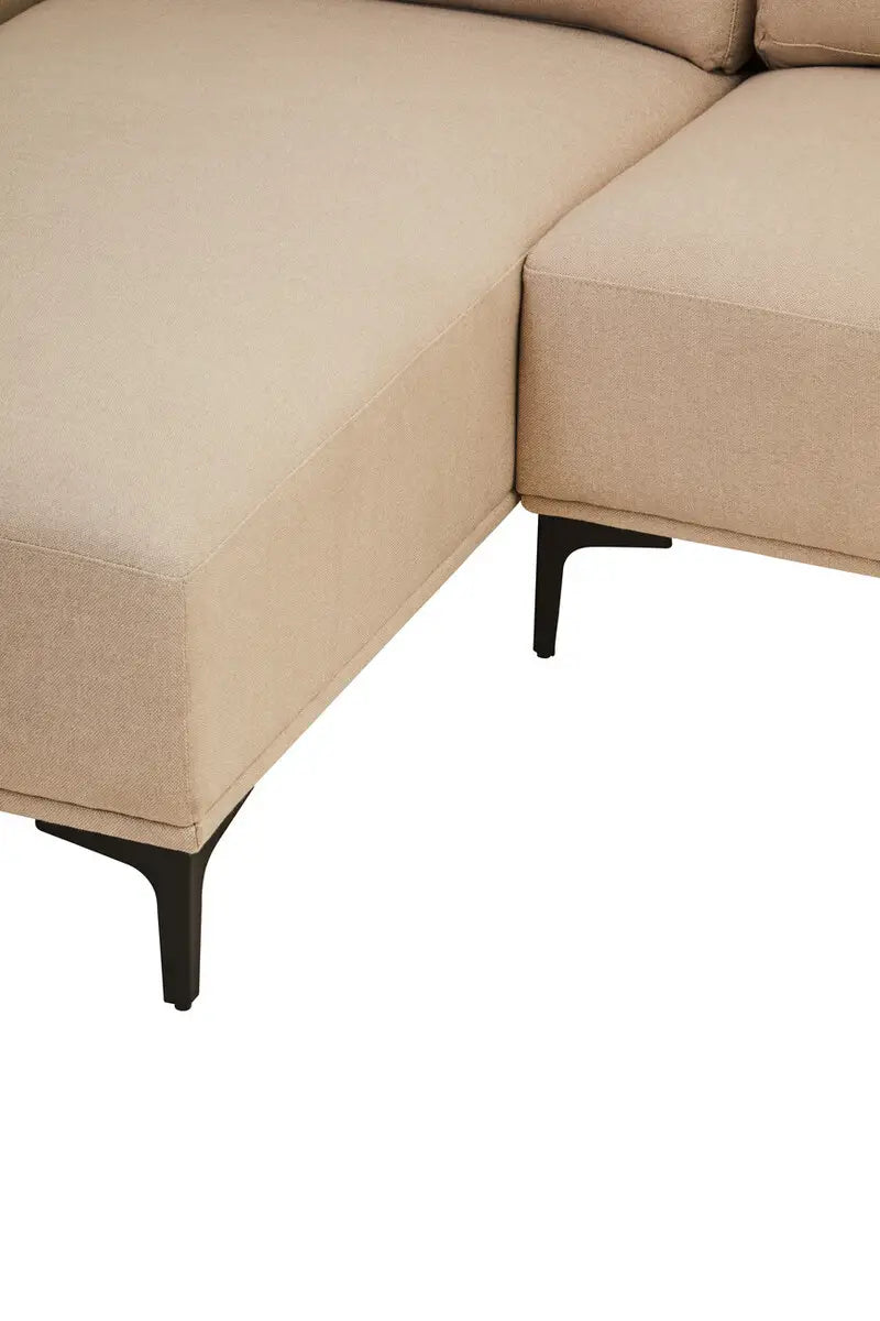 Toulon 3 Seat Natural Fabric Right Chaise Sofa