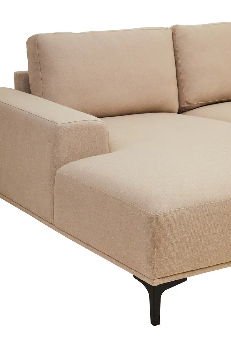 Toulon 3 Seat Natural Fabric Right Chaise Sofa