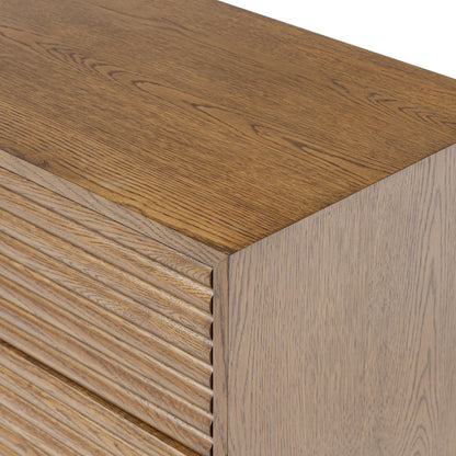 Evie Ribbed Walnut Chest of Drawers