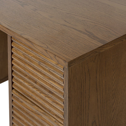 Evie Ribbed Walnut Desk