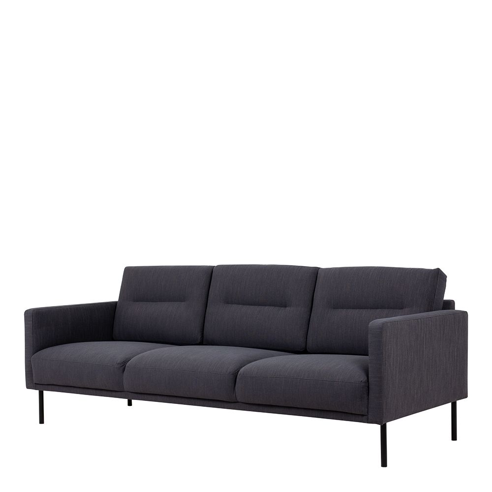 Larvik 3 Seater Sofa - Anthracite, Black Legs