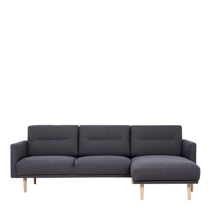 Larvik Chaiselongue Sofa (RH) - Antracit, Oak Legs