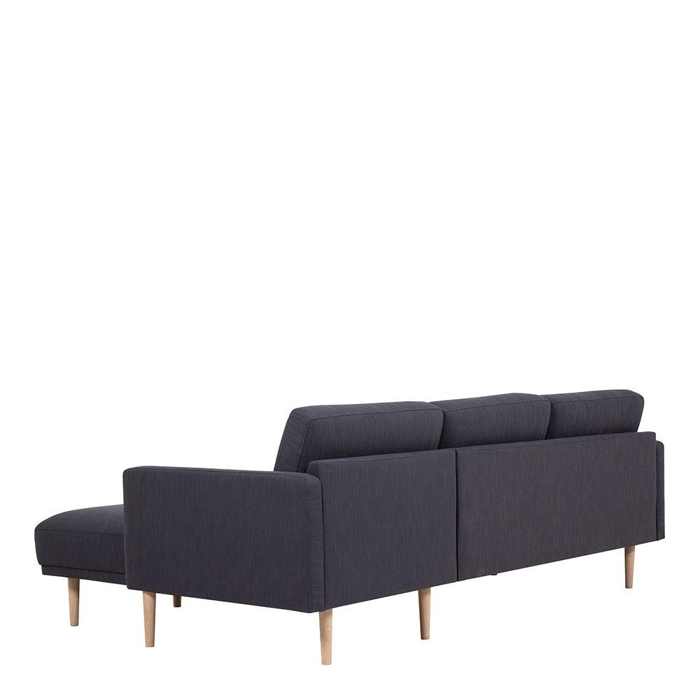 Larvik Chaiselongue Sofa (RH) - Antracit, Oak Legs