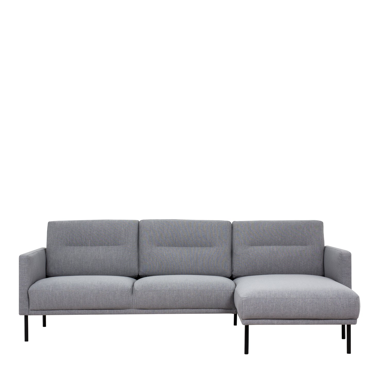 Larvik Chaiselongue Sofa (RH) - Grey, Black Legs