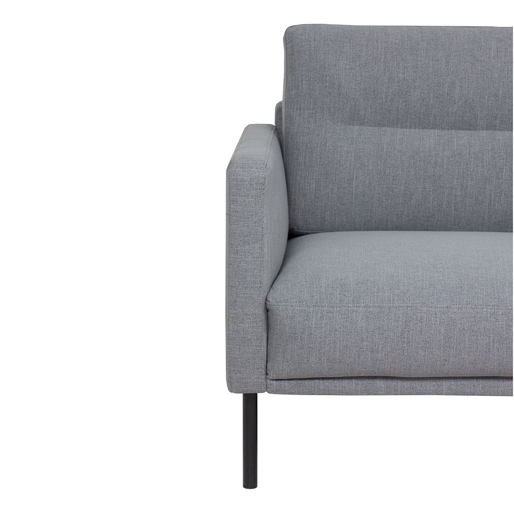 Larvik Chaiselongue Sofa (RH) - Grey, Black Legs