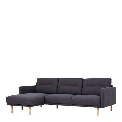 Larvik Chaiselongue Sofa (LH) - Anthracite, Black Legs