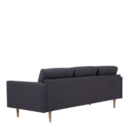 Larvik Chaiselongue Sofa (LH) - Anthracite, Black Legs