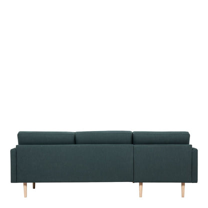 Larvik Chaiselongue Sofa  (LH) - Dark Green, Oak Legs