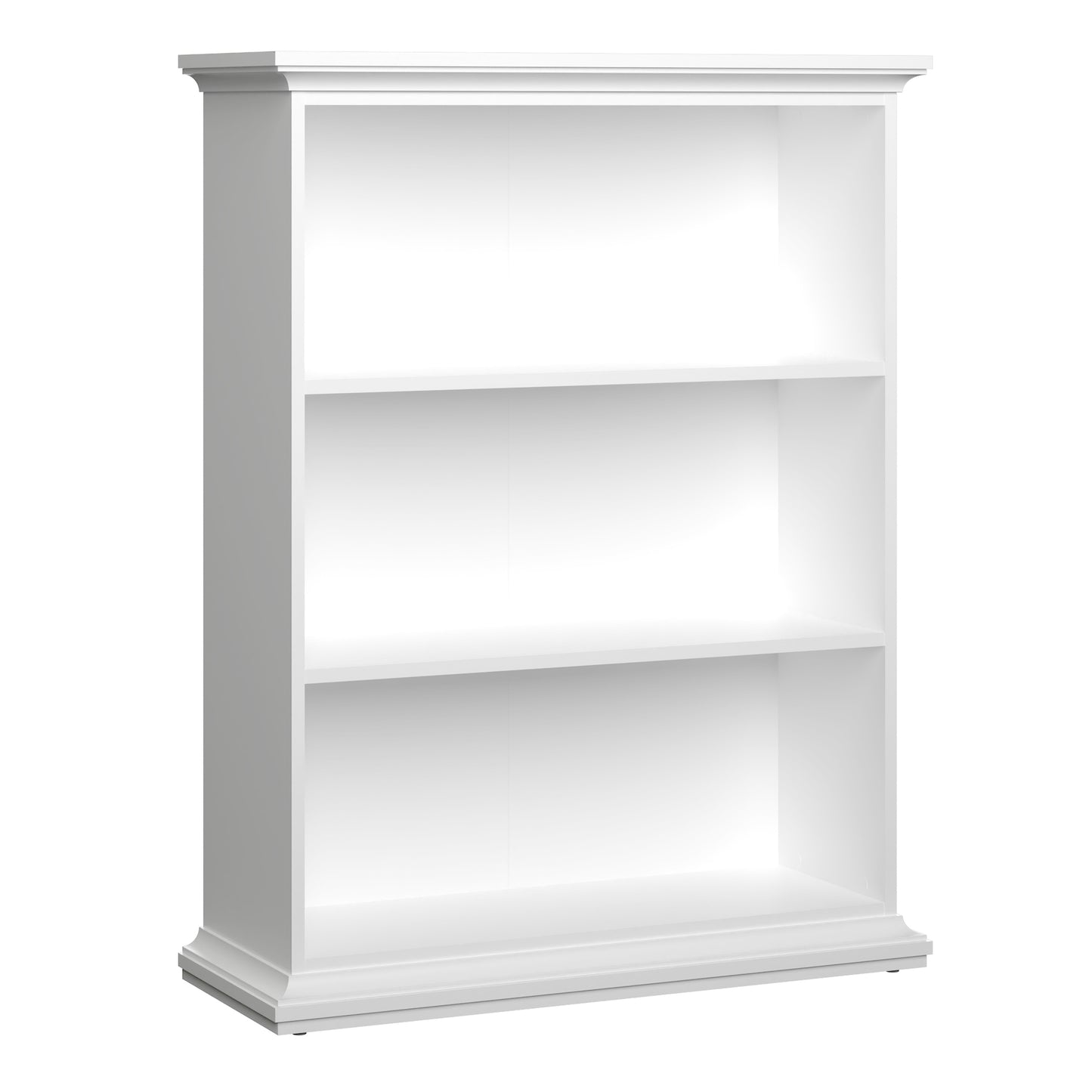 Paris Low Bookcase in White